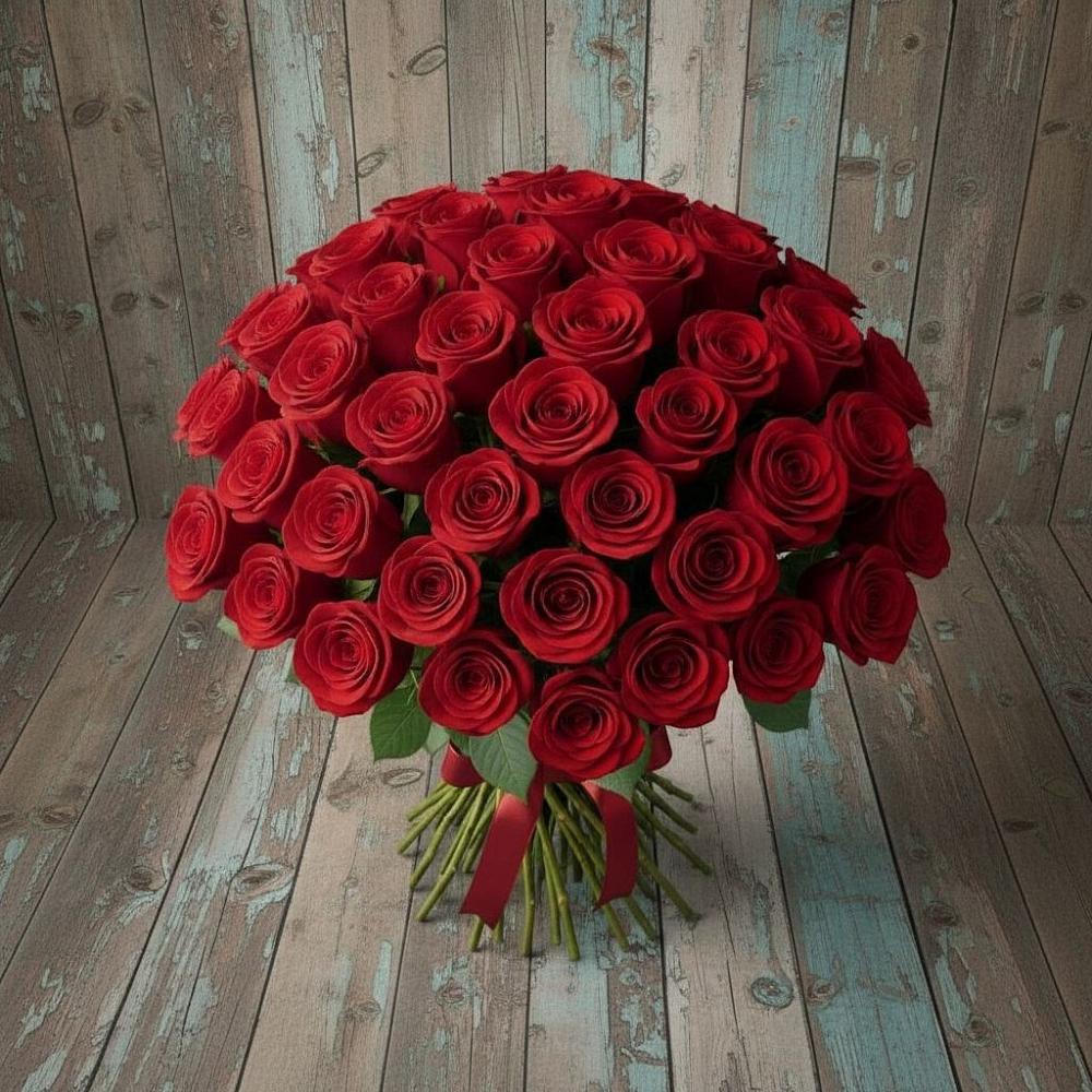 Букет 55 Красных роз Фридом в Белые Берега