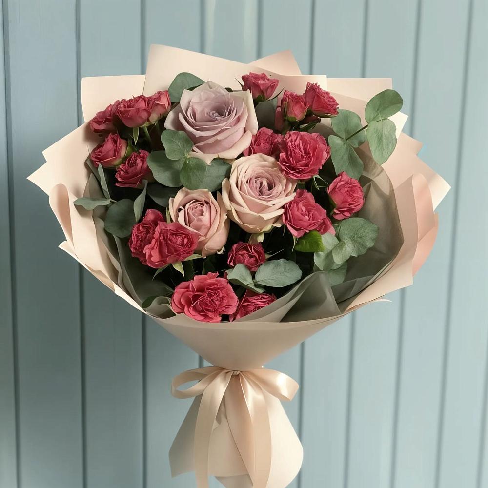 Букет цветов из: Гвоздики и Розы в Белые Берега