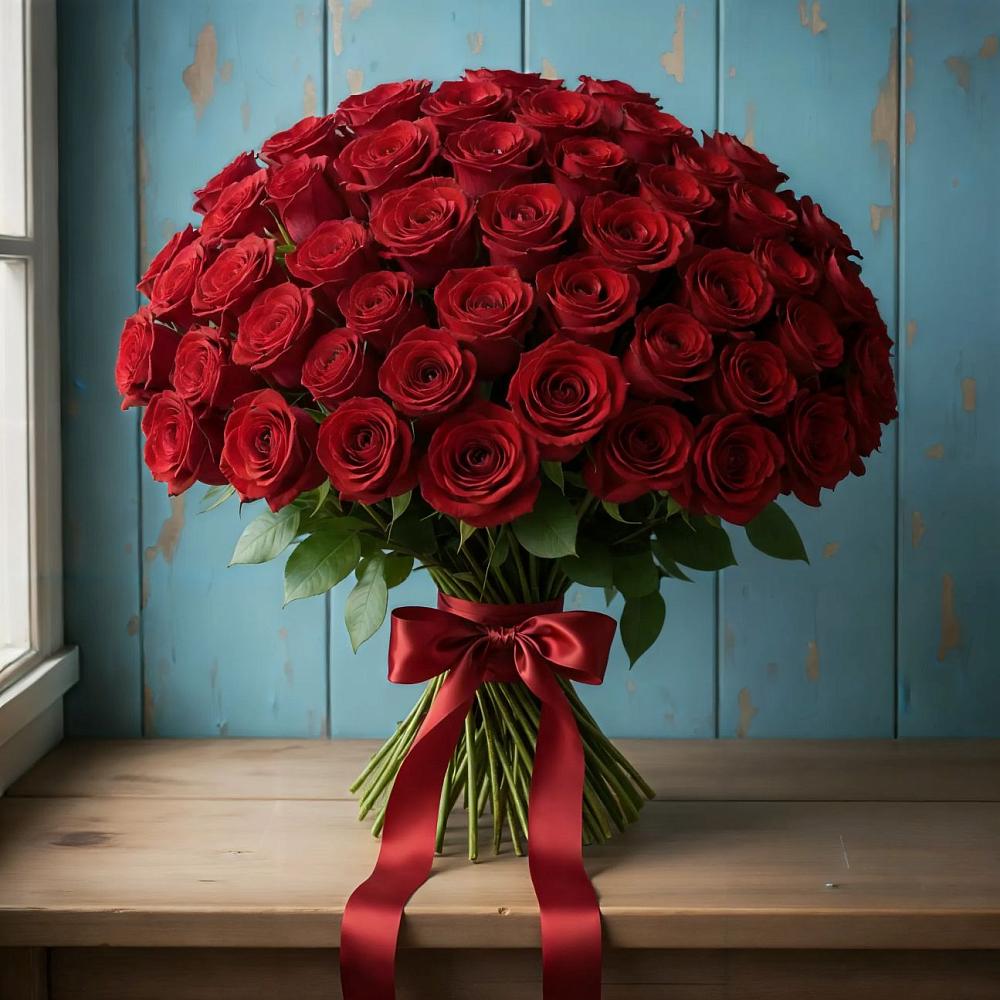 Букет Красные розы Блэк Меджик в Белые Берега