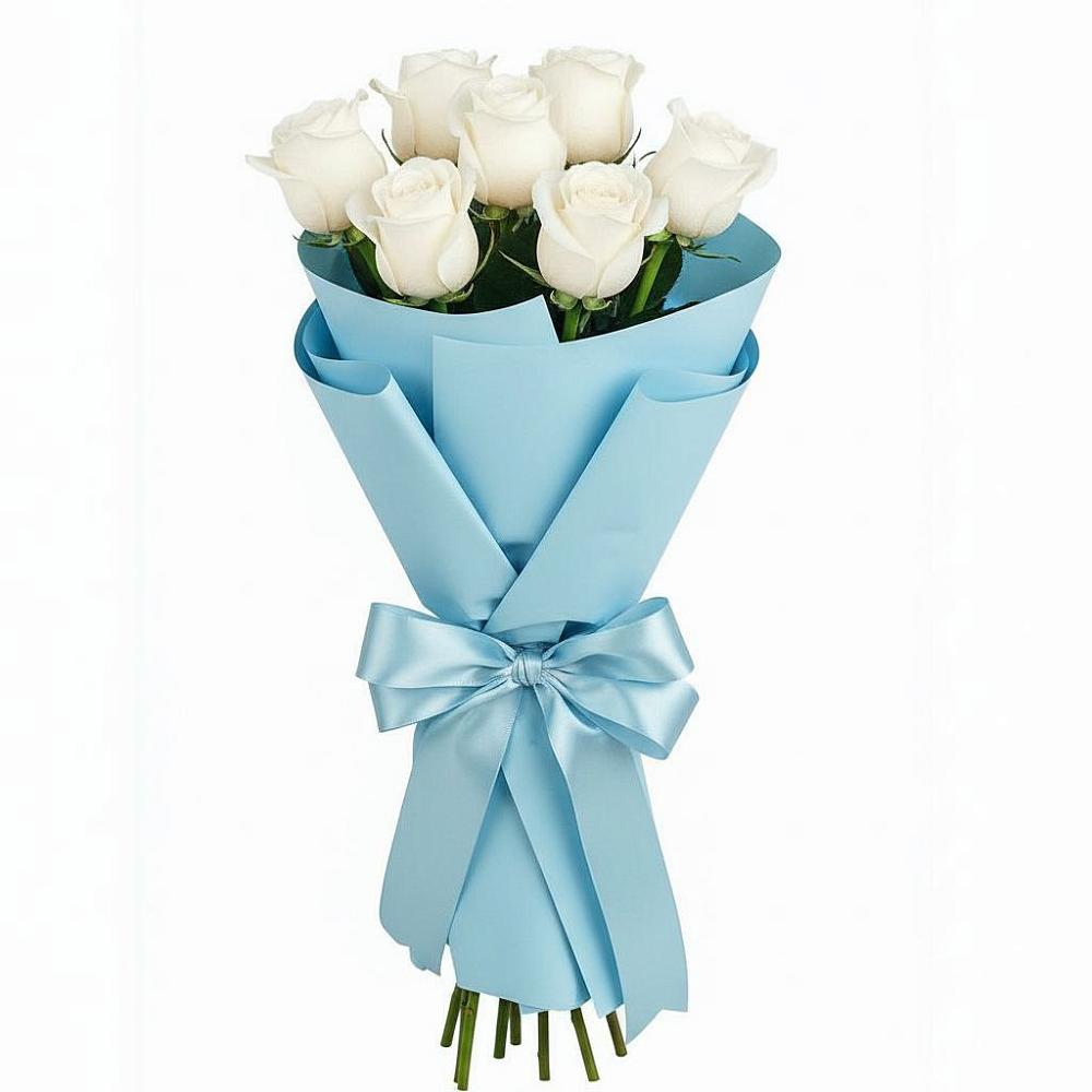 Букет 7 белых роз Проуд в Белые Берега