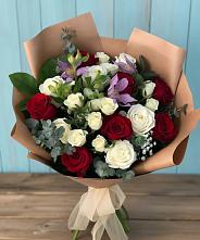 Букет цветов из:  Розы и Альстромерии в Белые Берега