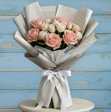 Букет цветов из:  Розы #REPLACE_PRED# Белые Берега