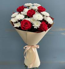 Букет цветов из:  Розы и Хризантемы в Белые Берега