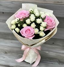 Букет цветов из:  Розы #REPLACE_PRED# Белые Берега