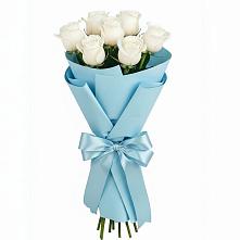 Букет 7 белых роз Проуд в Белые Берега