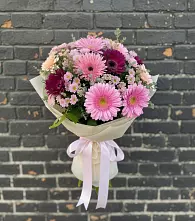 Букет цветов из:  Герберы и Хризантемы в Белые Берега