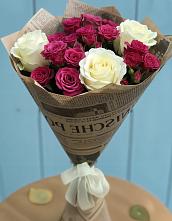 Букет цветов из:  Розы #REPLACE_PRED# Белые Берега