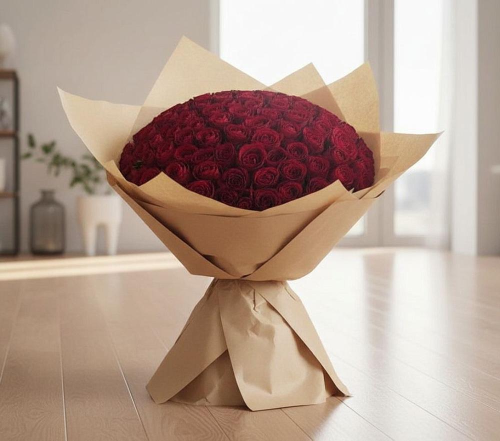 Букет 101 Красная роза в Белые Берега