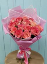 Букет 15 Розовых роз Равель в Белые Берега