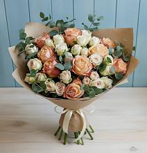 Букет цветов из:  Альстромерии и Розы в Белые Берега