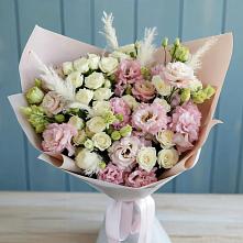 Букет цветов из:  Альстромерии и Розы в Белые Берега